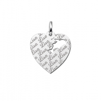 Zilveren graveerplaatje kind repeat hart met dolfijntje - 603209