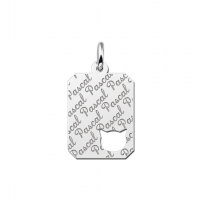 Zilveren graveerplaatje kind repeat recht met kattenkopje - 603223