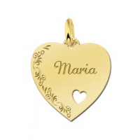 Hartje goud met bloemrand - 603238 Hartje goud met bloemrand - 603238