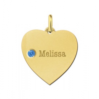Gouden hart met geboortesteen - 603241 Gouden hart met geboortesteen - 603241