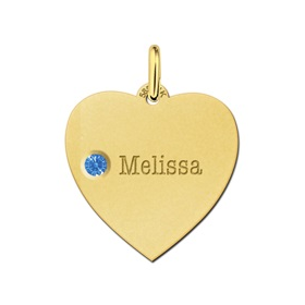 Gouden hart met geboortesteen - 603241