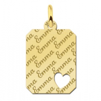 Gouden naamhanger met hartje - 603255 Gouden naamhanger met hartje - 603255