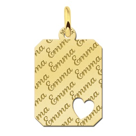 Gouden naamhanger met hartje - 603255