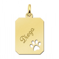 Gouden hanger recht met pootje - 603322 Gouden hanger recht met pootje - 603322