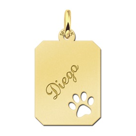 Gouden hanger recht met pootje - 603322 Gouden hanger recht met pootje - 603322