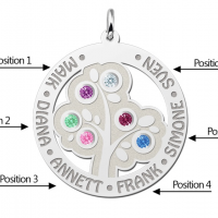 Stamboomhanger van zilver met geboortesteen - 603423 Stamboomhanger van zilver met geboortesteen - 603423