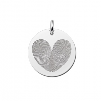 Ronden hanger met twee vingerafdrukken in hartvorm - 603334 Ronden hanger met twee vingerafdrukken in hartvorm - 603334