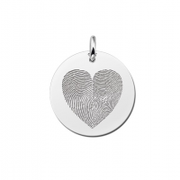 Hanger met twee vingerafdrukken in hartvorm - 603341 Hanger met twee vingerafdrukken in hartvorm - 603341