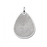 Zilveren druppel hanger met vingerafdruk - 603342 Zilveren druppel hanger met vingerafdruk - 603342
