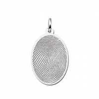 Zilveren hanger ovaal met vingerafdruk - 603344 Zilveren hanger ovaal met vingerafdruk - 603344