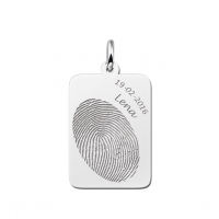 Zilveren hanger met vingerafdruk en naam en datum - 603346 Zilveren hanger met vingerafdruk en naam en datum - 603346