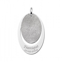 Tweedelig vingerafdruk sieraad van zilver - 603351 Tweedelig vingerafdruk sieraad van zilver - 603351