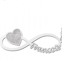 Zilveren infinity sieraad met vingerafdruk - 603352 Zilveren infinity sieraad met vingerafdruk - 603352