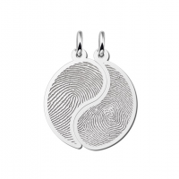 Zilveren vingerafdruk vriendschapsketting Yin Yang - 603354 Zilveren vingerafdruk vriendschapsketting Yin Yang - 603354