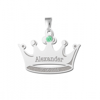 Zilveren kroon met geboortesteen - 603429
