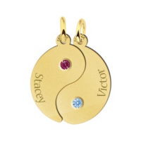 Yin Yang met gouden geboortestenen - 603449