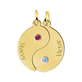 Yin Yang met gouden geboortestenen - 603449 Yin Yang met gouden geboortestenen - 603449