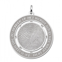 Zilveren vingerafdruk sieraad rond met eigen tekst - 603357 Zilveren vingerafdruk sieraad rond met eigen tekst - 603357