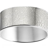 Ring met vingerafdruk zilver - 8 mm vlak - 603365 Ring met vingerafdruk zilver - 8 mm vlak - 603365