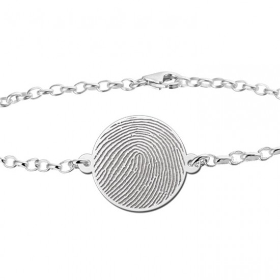 Zilveren Armband met vingerafdruk rondje - 603369