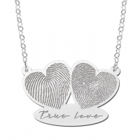 Hanger met twee vingerafdruk en eigen tekst - 603373 Hanger met twee vingerafdruk en eigen tekst - 603373