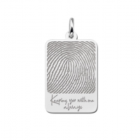 Dogtag hanger met vingerafdruk en eigen tekst - 603374 Dogtag hanger met vingerafdruk en eigen tekst - 603374
