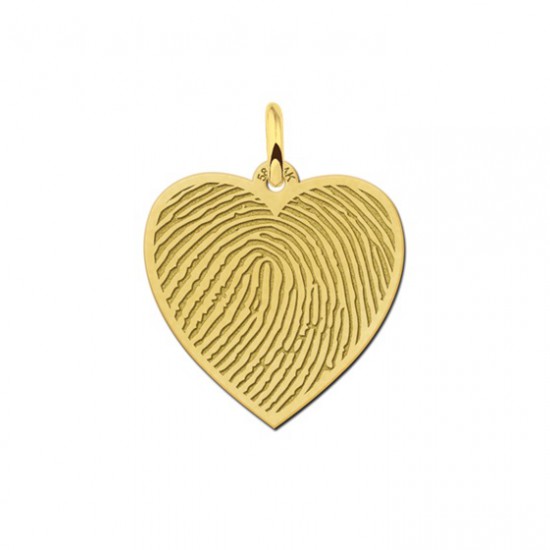 Gouden vingerafdruk sieraad hart - 603378