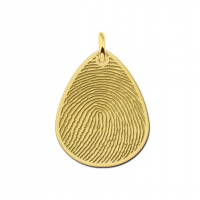 Gouden druppel hanger met vingerafdruk - 603384 Gouden druppel hanger met vingerafdruk - 603384