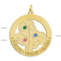 Stamboom met geboortestenen van goud - 603444 Stamboom met geboortestenen van goud - 603444