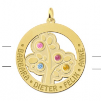 Geboortestenen in gouden stamboom hanger - 603450 Geboortestenen in gouden stamboom hanger - 603450