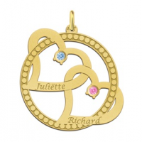 Gouden hart hanger 2 harten met geboortestenen - 603452 Gouden hart hanger 2 harten met geboortestenen - 603452