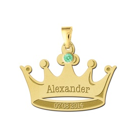Gouden kroon met geboortesteen - 603453