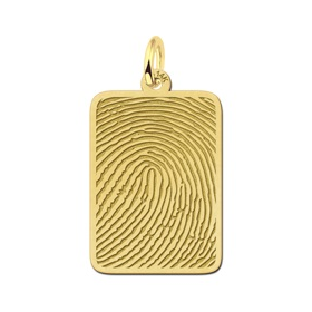 Gouden vingerafdruk sieraad dogtag - 603392