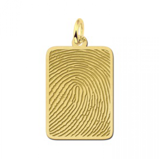 Gouden vingerafdruk sieraad dogtag - 603392