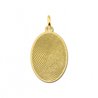 Gouden hanger met vingerafdruk ovaal - 603393 Gouden hanger met vingerafdruk ovaal - 603393