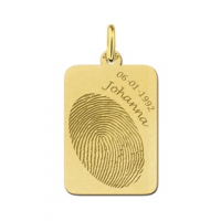 Gouden hanger met vingerafdruk en naam en datum - 603395 Gouden hanger met vingerafdruk en naam en datum - 603395