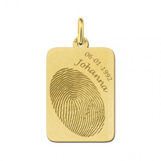 Gouden hanger met vingerafdruk en naam en datum - 603395