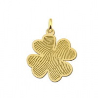 Gouden vingerafdruk sieraad klaver - 603398 Gouden vingerafdruk sieraad klaver - 603398