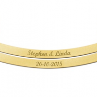 Gouden Bar naamketting rond dubbel - 603477 Gouden Bar naamketting rond dubbel - 603477