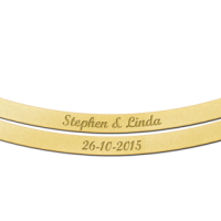 Gouden Bar naamketting rond dubbel - 603477 Gouden Bar naamketting rond dubbel - 603477