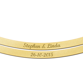 Gouden Bar naamketting rond dubbel - 603477