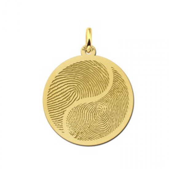 Gouden vingerafdruk sieraad Yin Yang - 603405