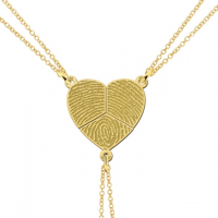 Gouden driedelige hanger hartje met vingerafdruk - 603411 Gouden driedelige hanger hartje met vingerafdruk - 603411