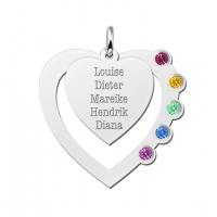 Hart hanger met geboortestenen in zilver - 603430 Hart hanger met geboortestenen in zilver - 603430