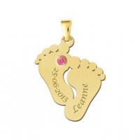 Geboorte steen in gouden voetjes - 603438 Geboorte steen in gouden voetjes - 603438