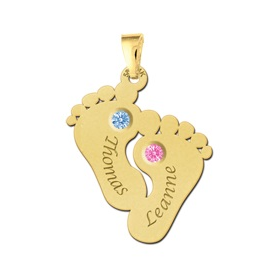 Geboortestenen in hanger van goud - 603442