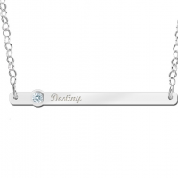 Zilveren Bar naamketting met Zirkonia - 603466 Zilveren Bar naamketting met Zirkonia - 603466