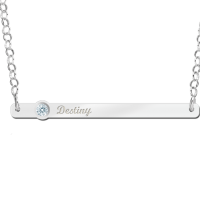 Zilveren Bar naamketting met Zirkonia - 603466 Zilveren Bar naamketting met Zirkonia - 603466
