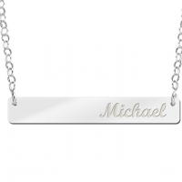 Zilveren Bar naamketting medium - 603469 Zilveren Bar naamketting medium - 603469