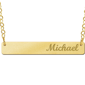 Gouden Bar naamketting medium - 603481